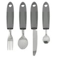 thumbnail image 3 of Adaptive Eating Utensils Set, Adaptive Utensils Stainless Steel Polished 4Pcs Weighted Knife Fork Spoon with Non Slip Rubber Handle for Arthritis, 3 of 8