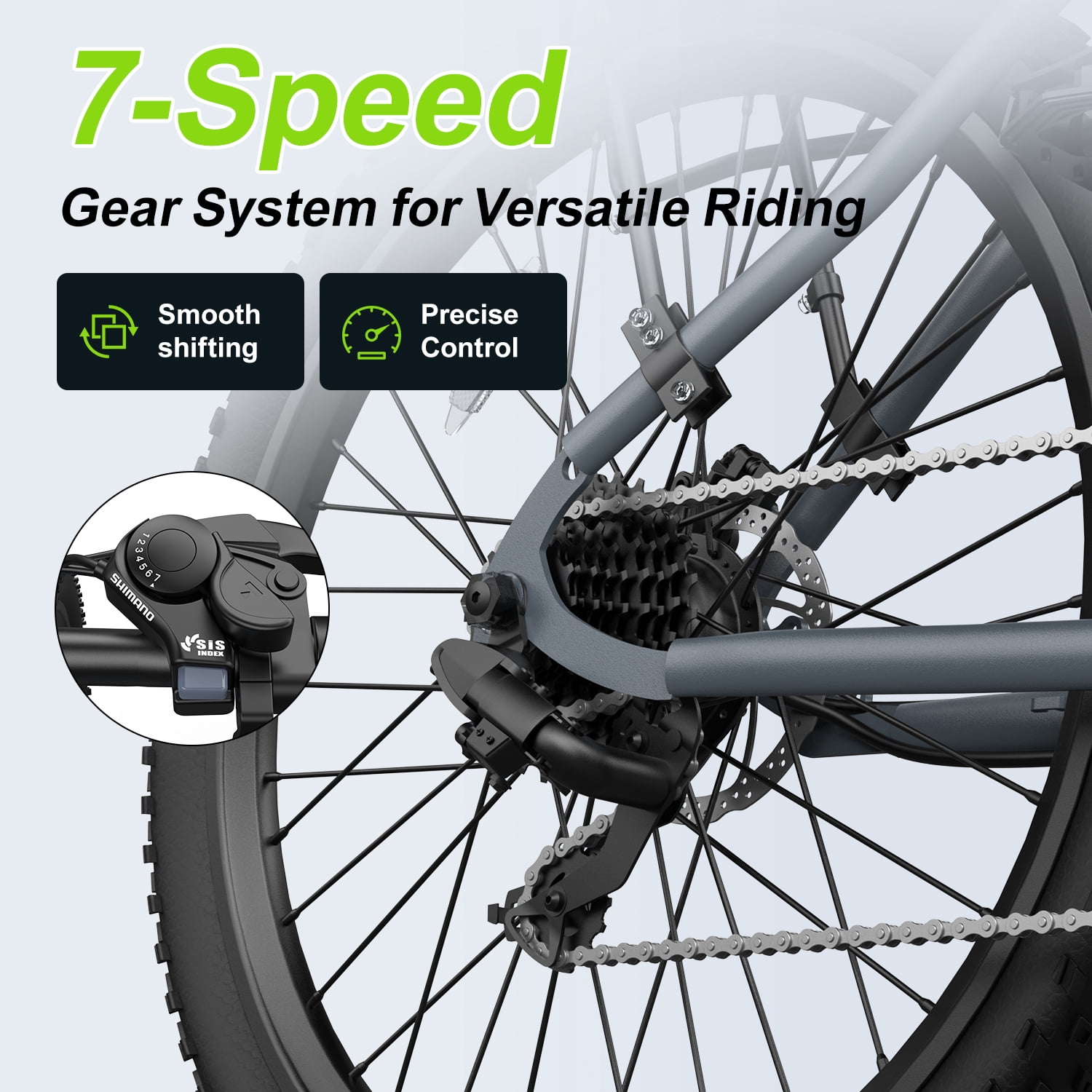 Zoonlai L26 Electric Bike for Adults, Peak 750W, 36V 13AH Battery, Up to 40 Miles Commuting Electric Mountain Bike, 26-Inch wheels, 7-Speed, UL2849