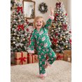 thumbnail image 3 of RUINIXCW Girl Christmas Pajama Set Printed Fuzzy Trim Long Sleeve Button Tops Pants, 3 of 9