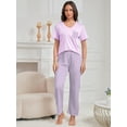 thumbnail image 3 of PinkBeautiM Women's Pajama Sets 2 Piece Short Sleeve Shirts and Long Pants Pjs Sleepwear, 3 of 6
