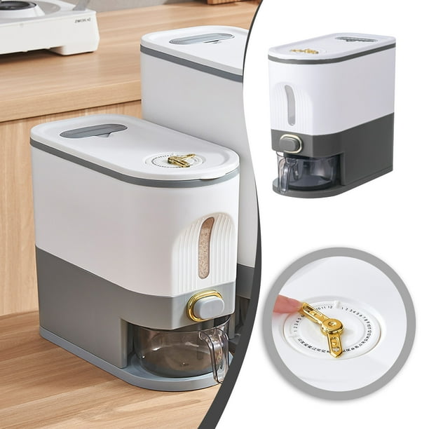 Yuthsona Distributeur De Riz, Conteneurs De Riz, Seau à Riz Scellé Résistant à L'humidité Avec Tasse à Mesurer, Récipient De Rangement Pour Farine De Soja à Gros Grains Pour Cuisine, Garde-manger