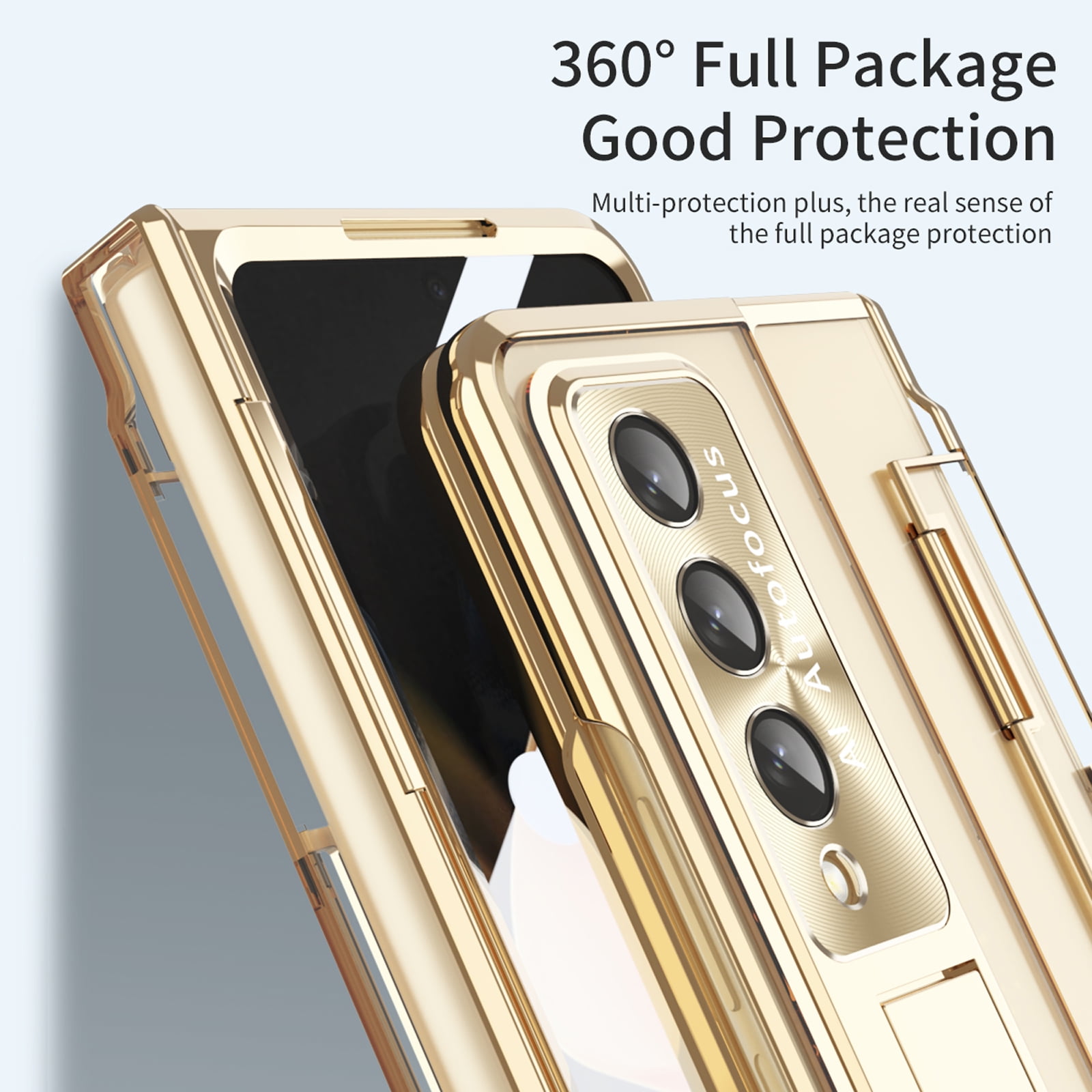 for Samsung Galaxy Z Fold 6 2023 Case, Luxury Plating Shockproof Drop Protection Phone Case for Samsung Galaxy Z Fold 6 5G, Gold