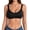 Black, variant on Women's Ribbed Bra V-Neck Stretchy Breathable Underwear No Padded Double Spaghetti Straps Bras Fashion Comfort Sports Gray M