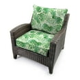 thumbnail image 3 of Jordan Manufacturing 46.5" x 24" Bryann Tortoise Green Tropical Rectangular Outdoor Deep Seat Chair Cushion Set with Welt, 3 of 11