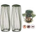 thumbnail image 1 of Moustiquaire Tête de Filet Vert Couverture de Maille, Filet de Protection du Visage Insecte Résistance aux Moustiques Chapeau de Poisson Soleil, avec des Trous Extra Fins, Tête de Protecteur, Parfait pour les Hommes Ou les Femmes en Plein Air (2 Pack), 1 of 7