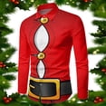 thumbnail image 3 of Mens Christmas Long Sleeve Button Down Shirt Casual Slim Fit Dress Shirts, 3 of 3