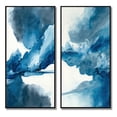 thumbnail image 2 of Designart "Nebulous Sapphire Skies - A Blue Odyssey I" Abstract Liquid Ink Framed Wall Art Set Of 2 - Modern Blue Frame Gallery Set For Office Decor, 2 of 6