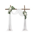 thumbnail image 1 of Kit de flores con forma de arco para bodas, color blanco artificial, VEVOR, con cortinas, 1 of 9