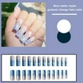 thumbnail image 2 of 1 Set Fake Nails Set Detachable Square Head Long Beautiful Press on Fingernails with Jelly Glue Included Fake Nails, 2 of 9
