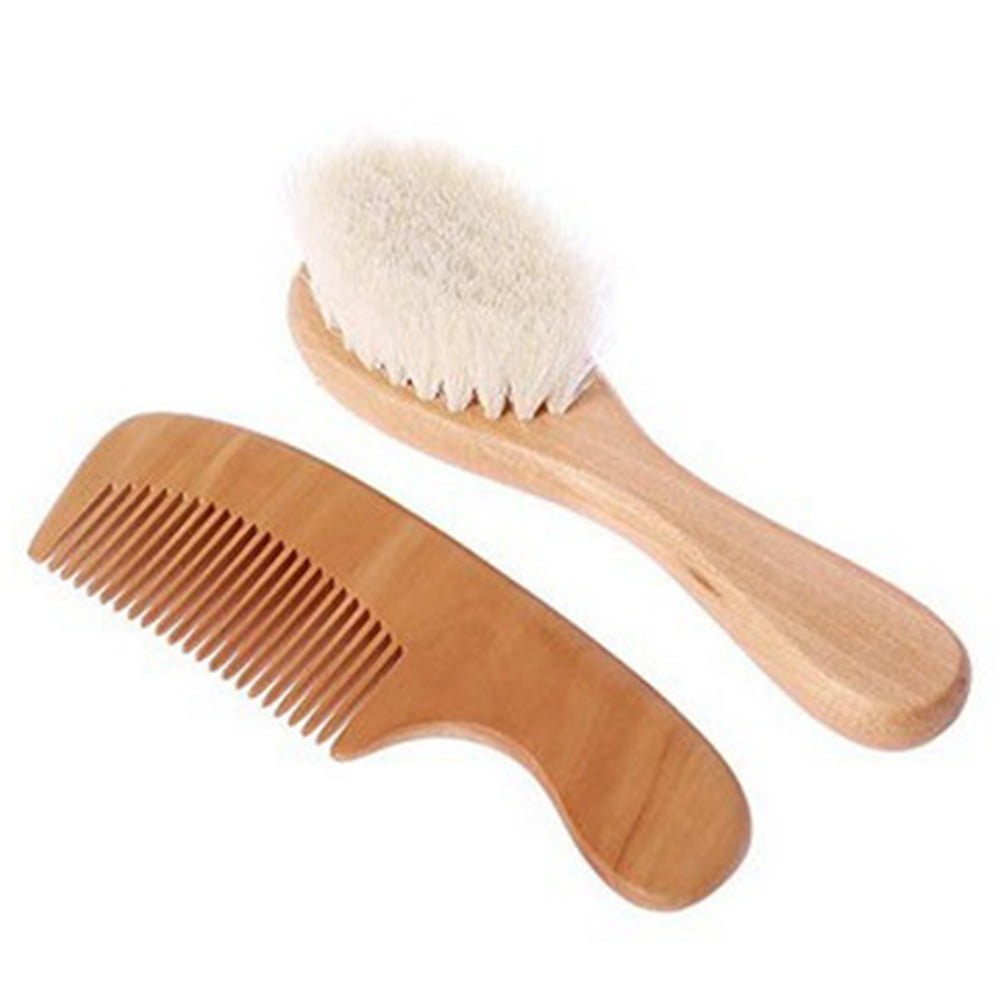 wooden baby brush and comb set