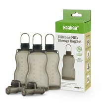 Haakaa Reusable Silicone Milk Storage Bags, 9oz / 260ml (5 Pack), BPA Free, Food-Grade, Eco-Friendly Breastmilk Containers