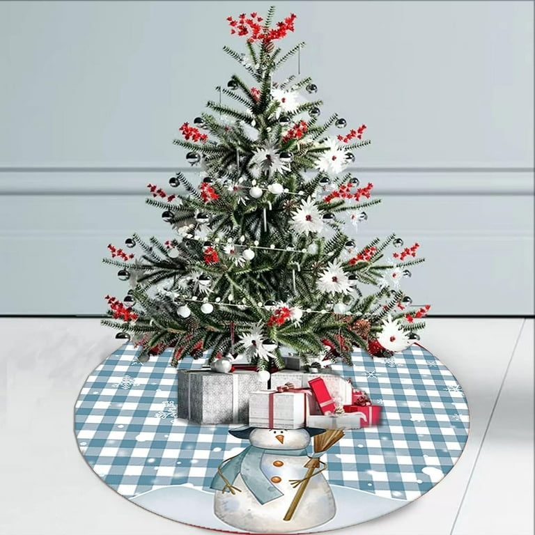 Blue buffalo plaid tree skirt cheap