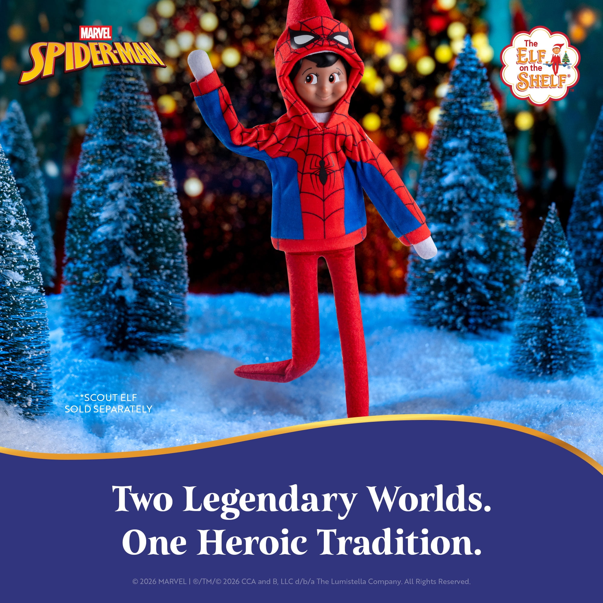 The Elf on the Shelf Marvel Spider-Man Web Hero Elf Hoodie and Prop Set - Scout Elf Not Included