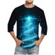 thumbnail image 1 of Camisas de Manga Larga para Hombres Imprimir Casual Cuello Redondo Blusa de Manga Corta, Camisas de Lino para Hombres, 1 of 1