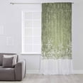 thumbnail image 3 of Sage Green Snowflakes Christmas Semi Sheer Curtains Drapes for Living Room,Bedroom,French Doors Window 96 Inches Long,Winter Xmas Snowflake Rod Pocket Chiffon Curtain Drapery Voile Draperies Panel, 3 of 6