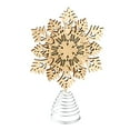 thumbnail image 2 of The Lakeside Collection Snowflake Tree Topper - Wooden Christmas Ornament with Carved Look, 2 of 5