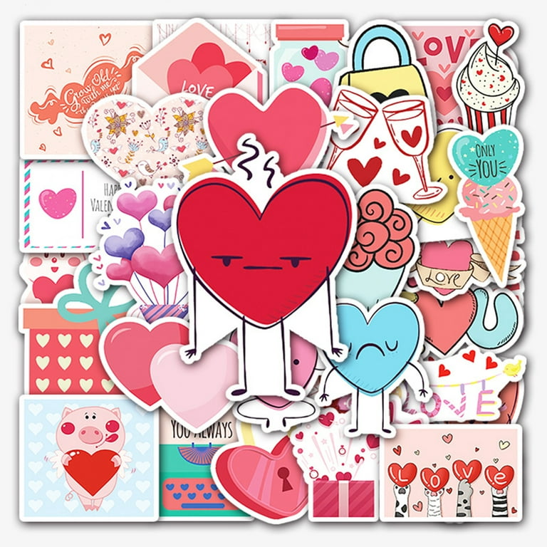 150pcs Valentines Day Stickers, Heart Stickers for Water Bottles Cards Gift Boxes Party Favors, Valentines Gifts for Kids Classroom, Waterproof