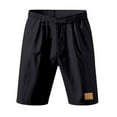 thumbnail image 6 of Abomasnow Mens Linen Shorts Casual Drawstring Elastic Waist Golf Shorts Summer Beach Shorts for Men, 6 of 9