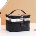 thumbnail image 3 of Bolsas de maquillaje Estuches de viaje para cosméticos de doble capa Organizador de maquillaje Bolsas de artículos de tocador (Negro), 3 of 4