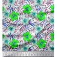 thumbnail image 1 of Soimoi Polyester Crepe Fabric Floral & Leaves Tropical Decor Fabric Printed Yard 52 Inch Wide, 1 of 1