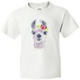 thumbnail image 3 of Inktastic Cute Llama with Flower Youth T-Shirt, 3 of 5