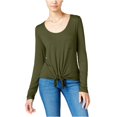 thumbnail image 2 of Rebellious One Blusa con lazo en el frente para mujer, verde, mediana Rebellious One Pull-over, 2 of 2