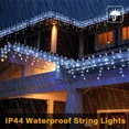 thumbnail image 4 of Cortina de luces LED navideñas para exteriores, impermeables, de 3 a 40 m, con forma de carámbano, para calle, jardín, casa, centro comercial, luces decorativas para aleros, 4 of 5
