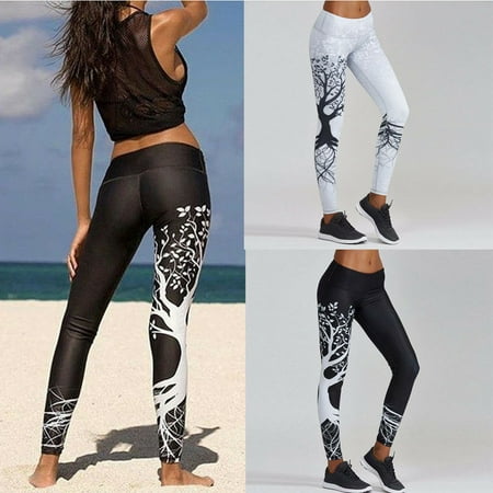 Women Floral Yoga Pants Sports Running Sportswear Stretchy Fitness Leggings Seamless Tummy Control Gym Compression Tights