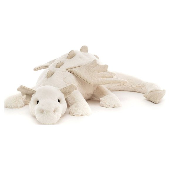 Pudcoco Lovely Blue Dragon, Pterosaur Doll Pillow, Children's Doll Home Cushion, Little Flying Dragon, White Dragon