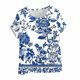 thumbnail image 2 of Camisetas de Manga Corta para las Mujeres Casual Cuello Redondo Cómodo de Lino Camiseta Botón Blusa Top Verano Manga Corta para las Mujeres, 2 of 5