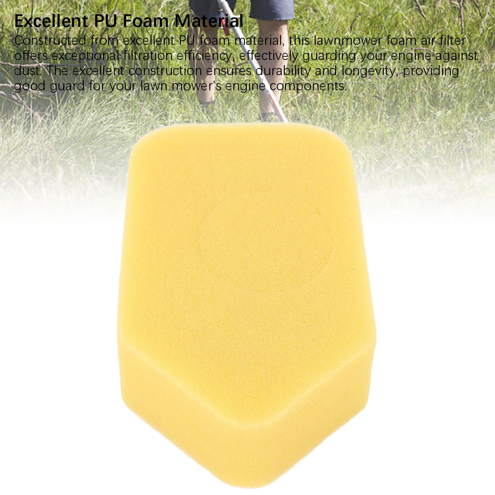 YAHHU 10PCS Lawnmower Foam Air Filter Replacement Set for Briggs & Stratton 698369 4216 5088 5099, Premium PU Foam Lawn Mower Engine Cleaner Accessory Parts (11.81 inches / 30 cm)