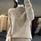 thumbnail image 5 of Women Autumn Winter Pure Wool Thickening Sweater Half-high Collar Leaf studded With Diamonds Pullover Female Knitted Basis Top, 5 of 5