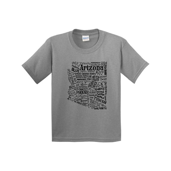 Inktastic Arizona Word Salad State Outline Youth T-Shirt