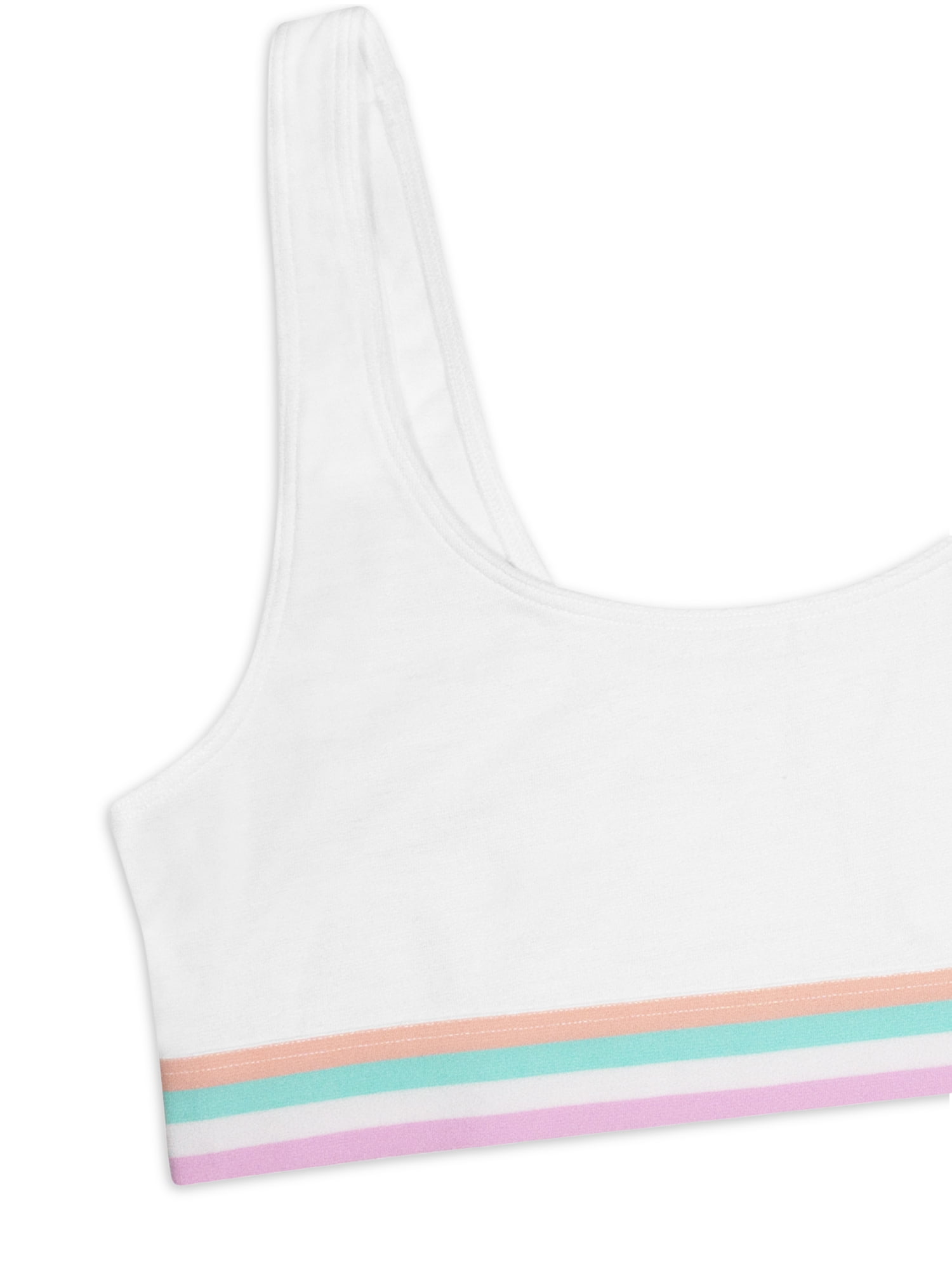 Fruit of the Loom Girls Cotton Sports Bra 3-Pack Sizes 28-40