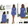 thumbnail image 7 of PRETTYGARDEN Womens Fall Long Sleeve Mini Dress Trendy Boat Neck Bodycon Knit A Line Short Party Dresses, 7 of 7