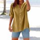 thumbnail image 2 of Camisa informal con botones para mujer para el día a día: top ligero de verano con diseño versátil, color liso y fácil cuidado., 2 of 4