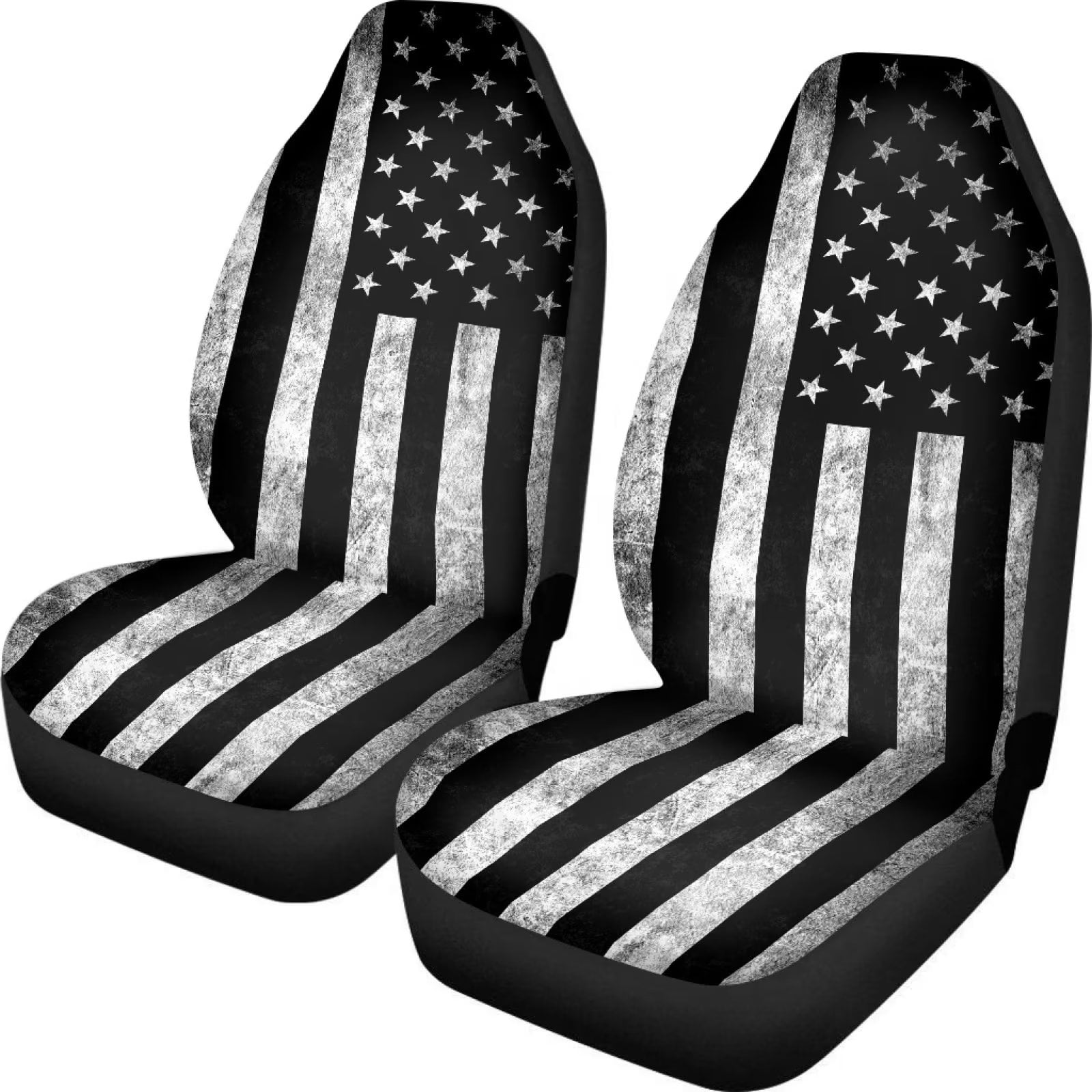 USA Flag Red Stripes Car Seat Covers Set Of 2