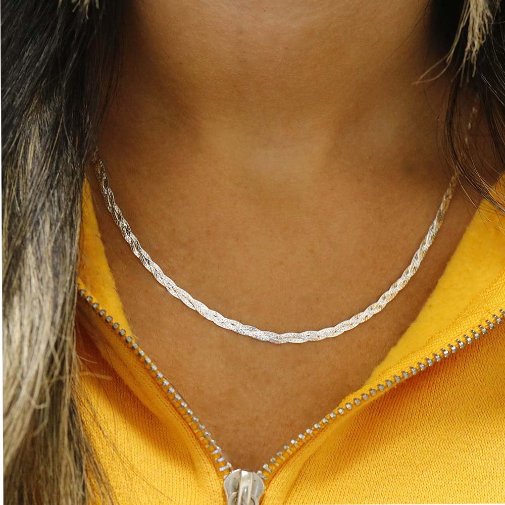 Italian Made Sterling Silver Braided 