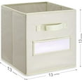 thumbnail image 3 of 13x13 Inch Cube Storage Bins(Set of 8)-Basket Bins with 8 Labels Window Cards & a Pen - Collapsible Storage Organizer Boxes Cube For Nursery Home & Office-Beige, 3 of 11