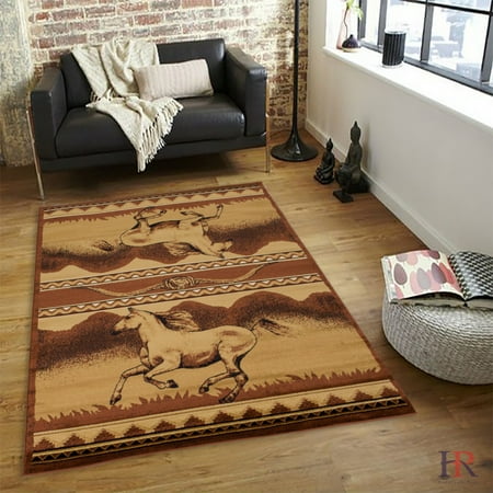 Hr Rustic Cabin Area Rug Horse And Mountains Hr Rustic Cabin Area Rug Horse And Mountains