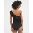 thumbnail image 6 of Motherhood Maternity Ruffle Front One Shoulder Maternity Swimsuit UPF 50+, 6 of 11