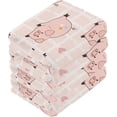 thumbnail image 4 of GZHJMY Cute Pink Pig Washcloths 4 Pack, Highly Absorbent Soft Cotton Baby Washcloths Fingertip Towels, 12 x 12 Inch, 4 of 7