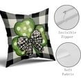 thumbnail image 4 of St Patricks Day Pillow Covers 18x18 Set of 2 Watercolor Green Lucky Clover Shamrock Black Buffalo Plaid Decorative Throw Pillow Cases Farmhouse Decoration for Sofa Couch Bed, 4 of 6