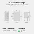 thumbnail image 6 of Yeego 15" Wine Refrigerator Cooler, 28 Bottle Dual Zone Wine Fridge Built-in or Freestanding with Stainless Steel Tempered Glass Door for Home/Office, 6 of 8