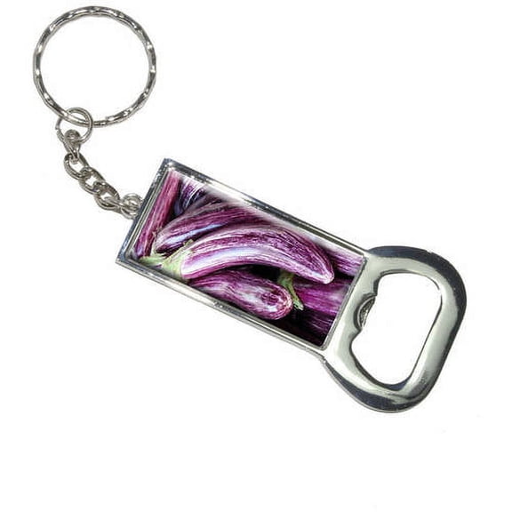 Purple Eggplant Egg Plant Nightshade Aubergine Keychain Bottle Bottlecap Opener