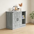 thumbnail image 4 of Cat Litter Box Cabinet with Power Outlet, Modern Litter Box Furniture for Large Automatic Litter Boxes, Hidden Litter Box Enclosure with Litter Catcher, Adjustable Storage Shelves, Gray, 4 of 11