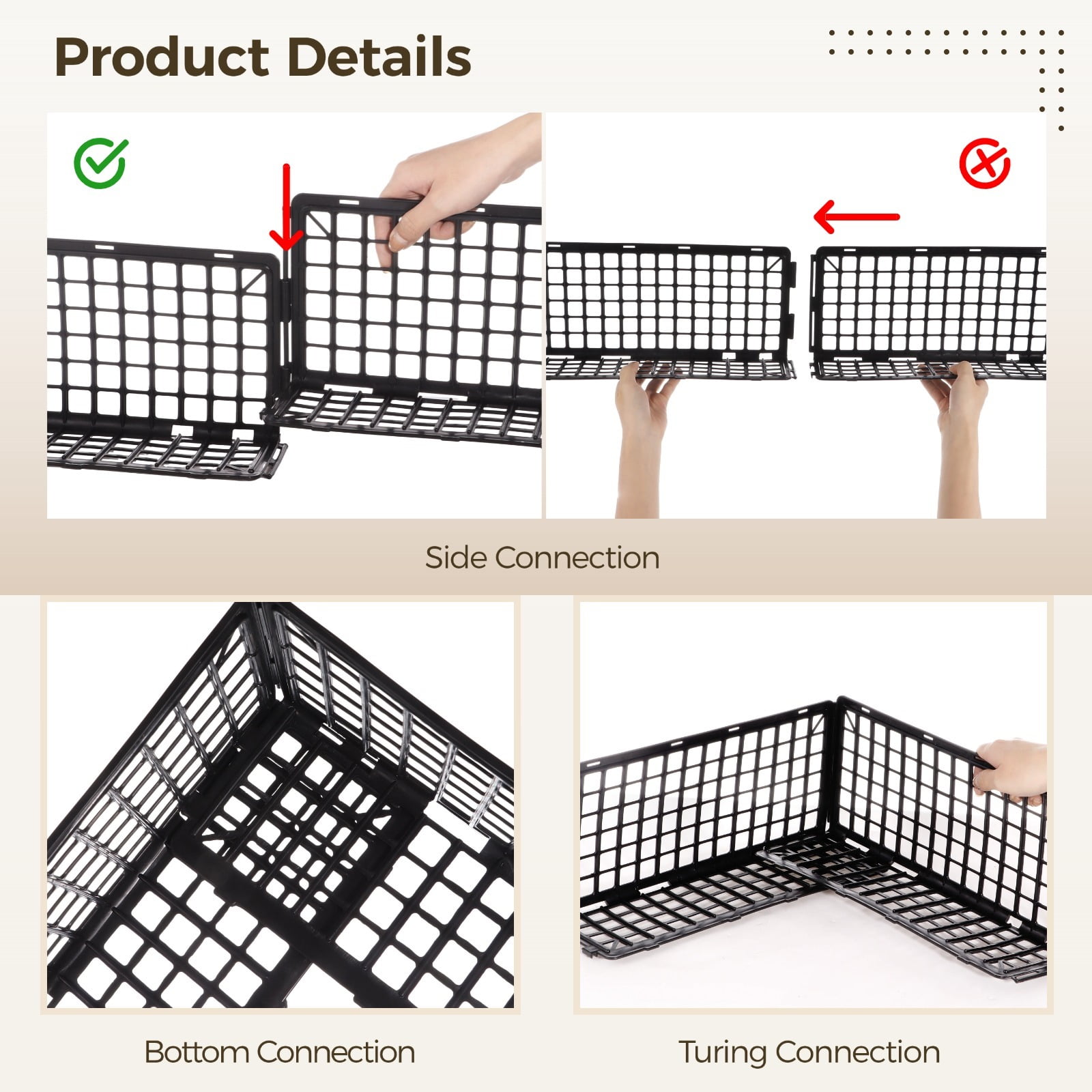 12 Pack (6.5" H,14.5" L) Under Couch Blocker and Under Bed Blocker for Pets Couch Guards,Plastic Under Couch Toy Blocker Detachable Assembly Couch Blocker for Stopping Cat or Other Things (Black)