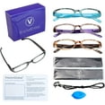 thumbnail image 2 of 4 Pairs Reading Glasses, Blue Light Blocking Glasses, Computer Reading Glasses for Women and Men, Fashion Rectangle Eyewear Frame(4 Colors, +1.25 Magnification), 2 of 9