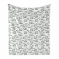 thumbnail image 1 of Swan Soft Flannel Fleece Throw Blanket, Sketch Art Pattern of Swimming Waterfowls of Gentility Grace and Romance, Cozy Plush for Indoor and Outdoor Use, 60" x 80", Black White, by Ambesonne, 1 of 6