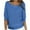 Blue, variant on Umfun Pullover Sweaters for Women Loose Casual Knitted Solid Printed Sweater Round Neck 3/4 Sleeve Soft Touch Lightweight Sweaters Yellow M